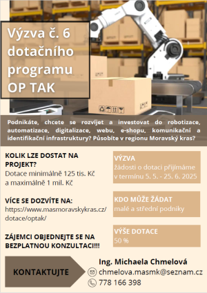 Výzva č. 6 v rámci OP TAK 1